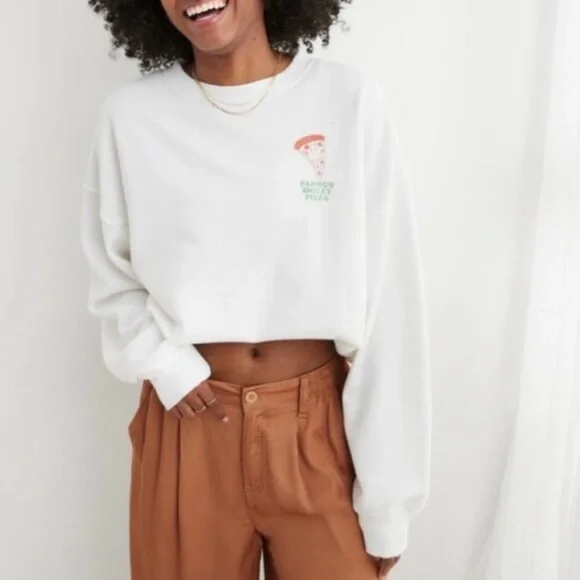 Aerie The Chill Crew Oversized Famous Smiley Pizza
Sweatshirt Medium NWOT - Picture 15 of 16